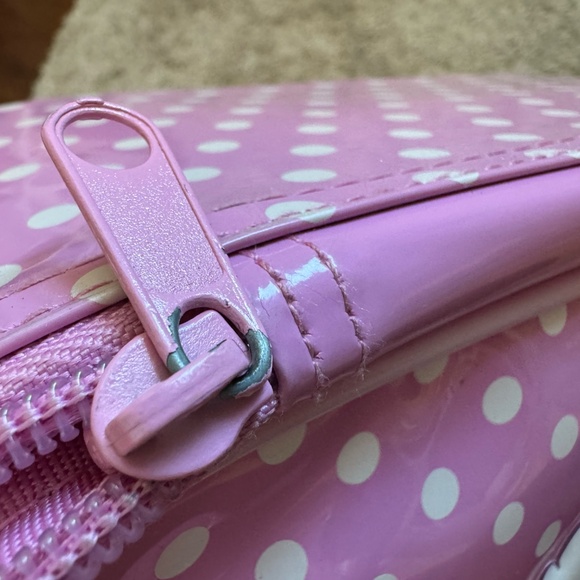 Disneyland Resort Minnie & Daisy Kids Rolling Suitcase Polka Dots Pink & White - Picture 12 of 13